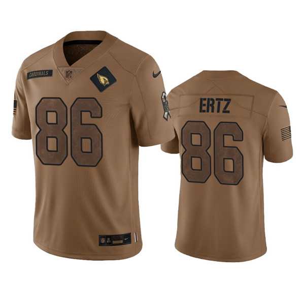 Men's Arizona Cardinals #86 Zach Ertz 2023 Brown Salute To Service Limited Football Stitched Jersey Dyin